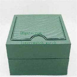 s Dark Green Watch Boxes Gift Case For Watches Booklet 114060 116618 Card And Papers 0 8KG Box Top Quality305E