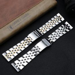 18mm 20mm 24mm 316L solid stainless steel bracelets strap band used for man watch depolyment buckle accessory Chronograph Navitime155p