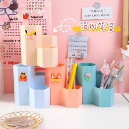 Desktop Pen Holder Organizer Multifunctional Stationery Container Storage Rack Cute Desk Accessories Office