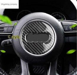 Car Carbon Fiber Steering Wheel Sticker Frame Cover For Audi A1 A3 A4 A5 A6 A7 Q3 A6 C7 Q5 A8 Q7 B6 B7 Auto Accessories