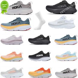 Um Hoka Bondi 8 tênis de corrida tênis absorvente de choque estrada moda masculino feminino designer feminino masculino Clifton 8 com tamanho da caixa