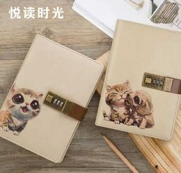 Cute Password Lock Notebook Creative Diary Notepad Fashion Secret Codebook Planner Traveller Journal School Stationery Gift