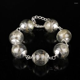 Link Bracelets Female Elegant Jewelry Dandelion Seed Glasses Beads For Woman Charms Ball Bangles Wristbands