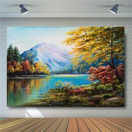Party Decoration 3D Oil Painting Design Pography Backdrops Po Beautiful Scenery Children Birthday Backdrop Curtain Background