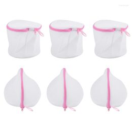 Laundry Bags Mesh Bag 6 In 1 Set With Zips Handle Small Triangle-Shape X 3/Cylinder 3 Net Fine Lingerie Wash Reusabl