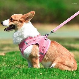 Dog Collars Harness Vest Chest Breathable Mesh Pet Products For Pink Collar Personalised