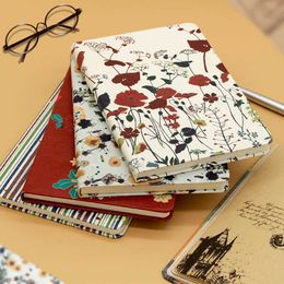 A5 notebook high-value student notepad creative and windy leather thickened hand account floral