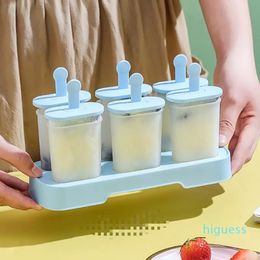 Home DIY Handmade Ice Pops Mold 6 Pcs/Set Ice Cream Tools Mould Ice-cream Maker Moulds Kitchen Popsicle Molds With Stick Tray