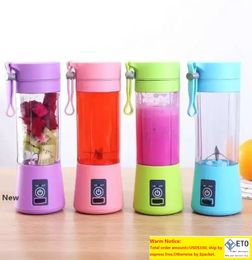 1300MA Electric Juicer Cup Mini Portable USB Rechargeable Juice Blender And Mixer 2 leaf plastic Juice Making Cup by sea