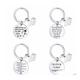 Key Rings 2021 Graduate Keychain Stainless Steel Class Of School University Chain Student Postgraduate Mini Love Gift Drop Delivery J Dhki6