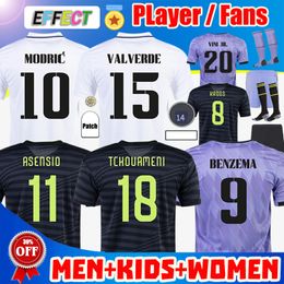 2023 Benzema Finals Soccer Jerseys 22 23 Camisa de futebol Real Madrids Camavinga Alaba Modric Valverde Quarto Camiseta Men