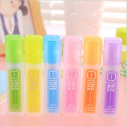 1pcs Cool Highlighter Pen Marker 3mm Thick Line Student Note Fluorescent Assorted Color Art Supplies Painting