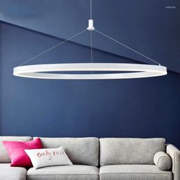 Pendant Lamps Circular Single Ring Chandelier Restaurant Living Modern Simple LED Light Room Reading El Hall Lighting