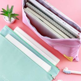 Colourful Canvas Cloth Zipper Paper File Folder Book Pencil Pen Case Bag Document Bags Kawaii Pouch