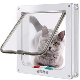 Cat Carriers Pet Door Safe Lockable Magnetic Screen Outdoor Dogs Cats Window Gate House Enter Freely Fashion Pretty Garden Litter Basin