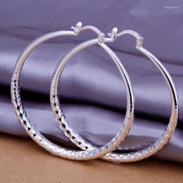 Hoop Earrings YONGMAN 1 Pair 925 Sterling Silver Fashion Women Large