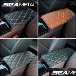 Car Seat Covers Armrest Cushion Pu Leather Ers Center Console Armrests Box Storage Black Mat Protection1 Drop Delivery Mobiles Motor Dhnkc