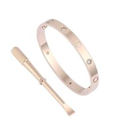 2023 Love Screw Bracelet Designer Bracelets Luxury Jewellery Women Bangle Classic Titanium Steel Alloy Colours Gold/Silver/Rose Never Fade Not Allergic