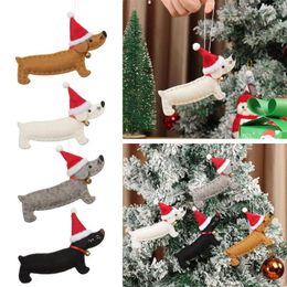 Christmas Decorations Happy Year Merry Pendant Ornaments Xmas Gift Dachshund Tree Decoration Doll Hang Home Decor