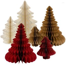 Christmas Decorations 2pcs Paper Tree Table Decoration Honeycomb Design Hanging Party Favors Festival