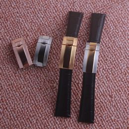 New 20MM Black Green Brown Blue Genuine Leather Watchband Watch Strap For Role GMT Watch247y