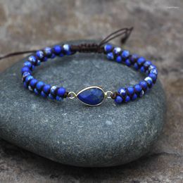 Charm Bracelets Blue Stone Bracelet Braided Winding Yoga Friendship Men's Jewellery
