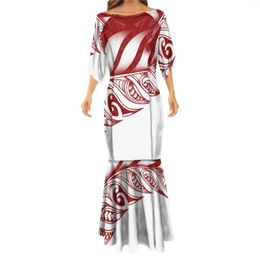 Party Dresses Polynesian Tribal Clothing High Quality Luxury Design Personality Hawaiian Mermaid Dress Big Size Half Sleeve