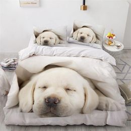 Bedding Sets Cute Dogs Duvet Cover Pet Dog Funny Animal Set 3D Print Puppy Comforter Pillowcases Full King For Kids Teens Decor