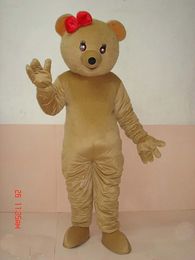 Light Brown Teddy Bear Mascot Costume Costume Cartoon Bears Mask Party Character Fancy Dress Birthday Event Street Prop