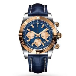2023 U1 Brietling Top-grade AAA 46mm Male Wristwatch Quartz Chronograph Men watch Gold Black Blue Leather Stainless Steel Strap Sapphire Crystal Waterproof