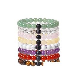 Beaded Natural Stone Beads Bracelet Diffuser Quartz Semiprecious Healing Women Men Unisex Gemstone Yoga Energy Jewellery Drop Delivery Dhidt