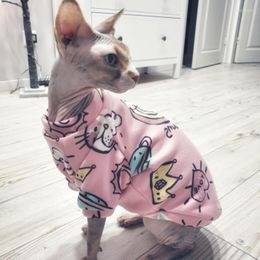 Cat Costumes Spring Autumn Clothes For Small Cats Kedi Katten Sphynx Pullovers Soft Fleece Puppy Dog Pet Hoodie Mascotas Clothing Outift