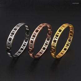 Bangle Rome Number Titanium Steel Rose Gold Colour High Quality Jewellery