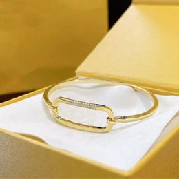 Designer Bangle Fashion Luxury Letter studded diamonds Bracelet Adjustable Bracelets Women Party Jewellery