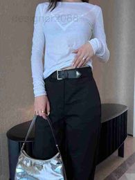 Women's Pants & Capris designer new classic triangle micro label belt fashionable versatile thin wide leg trousers 50W5