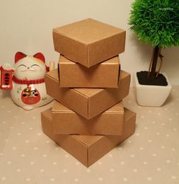 Gift Wrap Small Kraft Packaging Paper Box Brown Cardboard Soap Jewellery Candy Packing