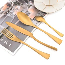 Dinnerware Sets Baltens Set Stainless Steel 24Pcs/1set Cutlery Steak Knife Fork Spoon Western Silverware Kitchen Dinner Flatware