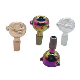 Cool Colorful Smoking Pyrex Thick Glass 14MM 18MM Male Joint Adapter Replacement Filter Bowl Portable Hookah Shisha Bong Down Stem Cigarette Holder DHL