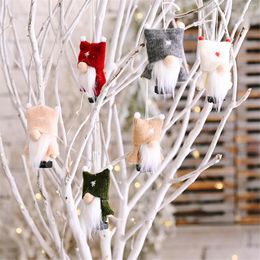 Christmas Decorations 2pcs/lot Wool Cute Gnome Faceless Doll 10x4cm Mini Pendant Creative Tree Decoration 2022 Style