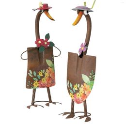 Garden Decorations Duck Shovel Statues Innovative Metal Spade Art Statue Cute Ducks For Indoor Outdoor Of Yard Home Gar