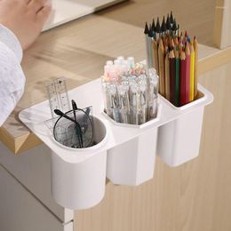 Hooks Multifunctional Pen Holder Rounded Corners HIPS Organizer Storage Case Burrs-free Desk Brush Pot Container