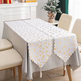 Table Cloth 33 180cm Christmas Decorations Bronzing White Runner Creative Dressing Tablecloth