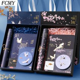 Journal Book Set Classical Chinese Style Notebook Gift Box Retro Antique DIY Suit Hand Tool Material Full