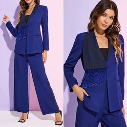 Beads Tassel Mother Of The Bride Pant Suits Loose Evening Party Women Tuxedos Outfit Wear 2 Pieces