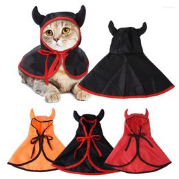 Cat Costumes Halloween Pet Cute Cosplay Vampire Cloak Dog Cap With Horns Kitten Puppy Cape Kawaii Clothes Accessories