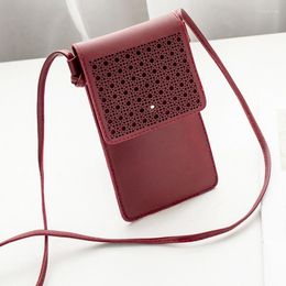 Evening Bags Portable Women Shoulder Cross Body Mobile Phone Bag Touching Screen Clear Window Mini Purse Cell Pouch