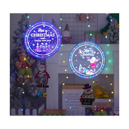 Christmas Decorations Hanging Light Led Santa Claus Tree Music Drop Delivery Home Garden Festive Party Supplies Dhwk8