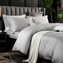 Bedding Sets Solid Colour Egyptian Cotton Duvet Cover With Zipper Set Long Staple Silky Soft Pima Quality Bed Linen Pillow Shams