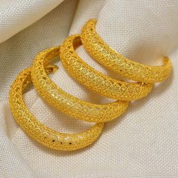 Bangle 4pcs Dubai Arab Wedding Bracelet Bangles For Women Girl Gold Colour Bracelets Copper Cuff Bridal Jewellery