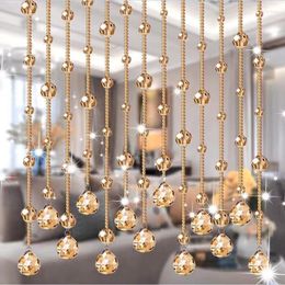 Decorative Figurines Crystal Bead Curtain Living Room Partition Perforated Free Bedroom Decoration Accessories